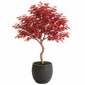 Arbre artificiel érable 180 cm feuillage rouge en plastique pour intérieur