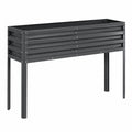 Jardinière surélevée 120 x 40 x 80 cm en acier noir pour jardin extérieur