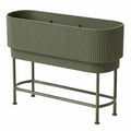 Jardinière surélevée 120 x 40 x 80 cm en acier vert avec support sur pieds