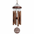 Carillon à vent 90 cm en métal et bois brun décoratif suspendu